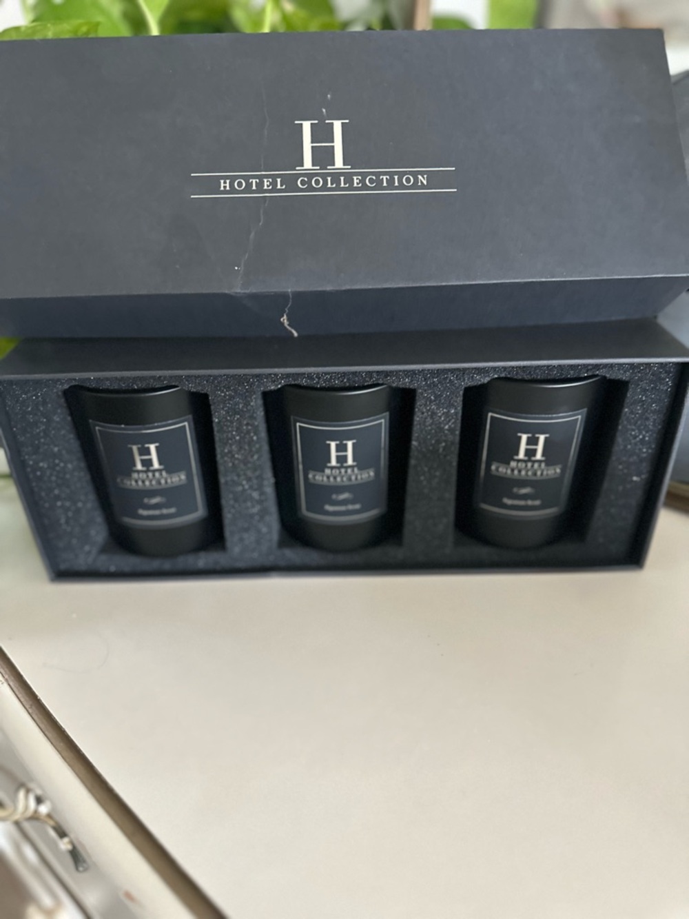 Hotel Collection Black Travel Candle Trio signature scent